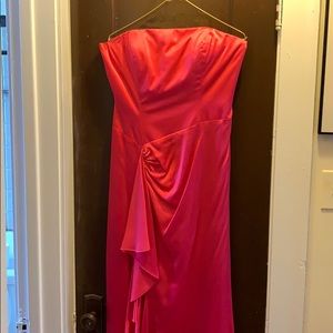 Tiffany Designs Dresses - Hot pink, strapless, formal dress with shawl. Tiffany Designs Dresses - Hot pink, strapless, formal dress with shawl.